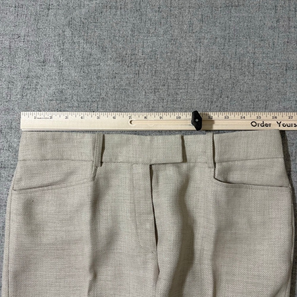TAHARI Arthur S Levine Women Pant Suit Jacket 6 Cream Beige Hemp Linen Textured - Picture 9 of 12